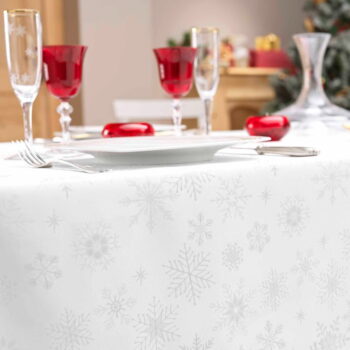 Obrus ​​s vianočným motívom zo žakára 140x240 cm Flocons – douceur d'intérieur – Obrázok 4