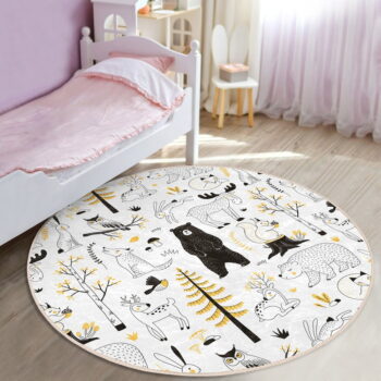 Žlto-biely detský koberec ø 120 cm Comfort – Mila Home - Image 2