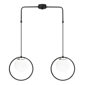 Čierne kovové závesné svietidlo Opviq lights Flovena