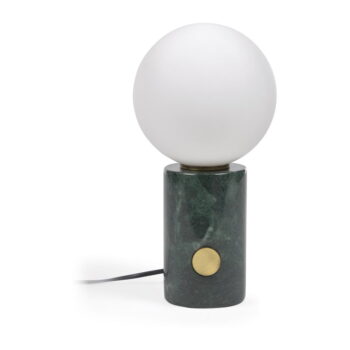 Zelená stolová lampa so skleneným tienidlom (výška 29 cm) Lonela - Kave Home