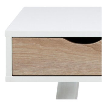 Biely pracovný stôl s 3 zásuvkami v dekore dreva Actona Neptun – Obrázok 5