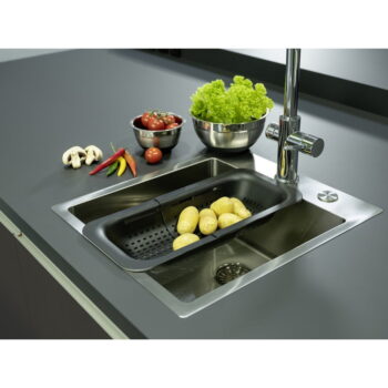 Čierny rozšíriteľný cedník Wenko Black Outdoor Kitchen Sivo - Image 4