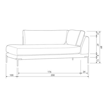 Béžový modul pohovky (ľavý roh) Couple – WOOOD – Obrázok 8