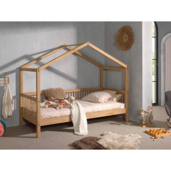 Domčeková detská posteľ z dubového dreva v prírodnej farbe 90x200 cm Forrest – Vipack - Image 6