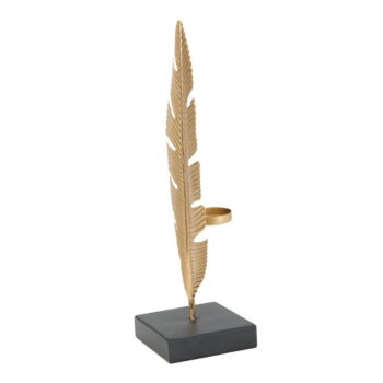 Dekoratívny svietnik v zlatej farbe Mauro Ferretti Feather, výška 34 cm – Obrázok 5