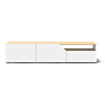 Biely TV stolík v dekore duba 180x38 cm Verone - TemaHome