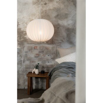 Biele závesné svietidlo s textilným tienidlom ø 50 cm Florence – Markslöjd - Image 5