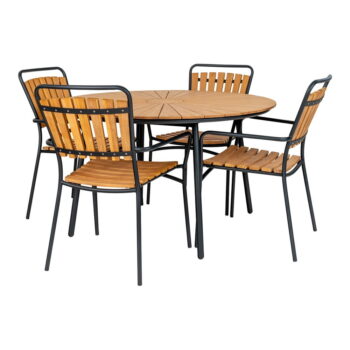 Okrúhly jedálenský stôl z tíkového dreva ø 130 cm Cleveland – House Nordic - Image 5