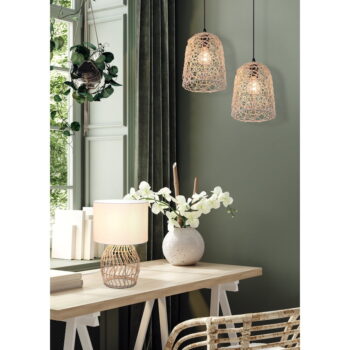 Stolová lampa v bielo-prírodnej farbe (výška 38 cm) Rike – Trio – Obrázok 3
