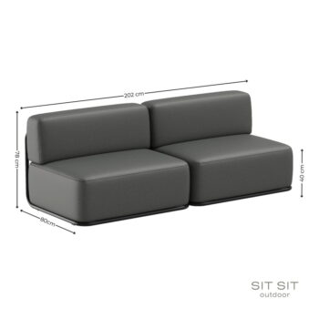 Tmavosivá záhradná modulárna pohovka 204 cm Straw – Sit Sit - Image 11