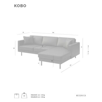 Tmavosivá kožená rohová pohovka (pravý roh) Kobo – MESONICA - Image 7