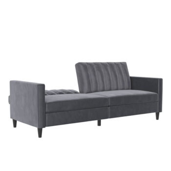 Sivá zamatová pohovka 207 cm Celine – Støraa - Image 8