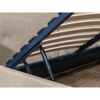 Béžová čalúnená dvojlôžková posteľ s úložným priestorom s roštom 160x200 cm Blandine – Bobochic Paris – Obrázok 10