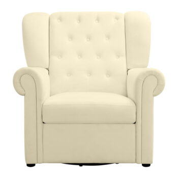 Biele zamatové hojdacie chesterfield kreslo Lillyse – Støraa - Image 5
