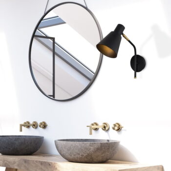 Nástenné svietidlo v čiernej a zlatej farbe ø 15 cm Sivani – Opviq lights - Image 2
