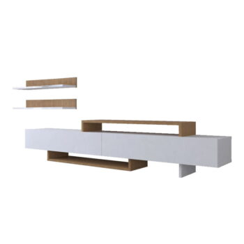 Biela/prírodná TV súprava 180x40 cm Nirvanas – Furny Home – Obrázok 4