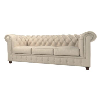 Krémová zamatová pohovka 230 cm Cambridge - Ropez