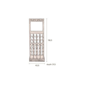 Hnedá vinotéka z jedlového dreva počet fliaš 28, 43,5x118,5 cm Claude – Dutchbone – Obrázok 8