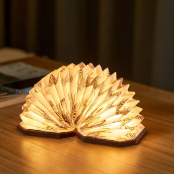 Tmavohnedá stmievateľná stolová lampa (výška 3,5 cm) Velvet Accordion – Gingko - Image 9