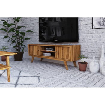 TV stolík z dubového dreva 160x61 cm Retro - The Beds - Image 6