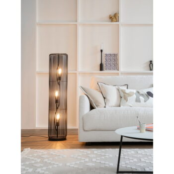 Čierna stojacia lampa (výška 113 cm) Cage – Fischer & Honsel – Obrázok 2