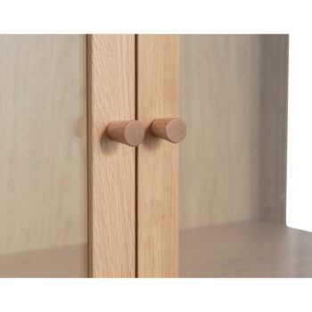 Vitrína z dubového dreva v prírodnej farbe 140x100 cm Elba – Unique Furniture – Obrázok 3