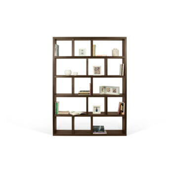 Hnedá knižnica v dekore orecha 150x198 cm Berlin – TemaHome - Image 6