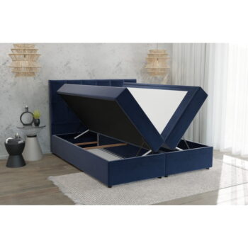 Tmavomodrá boxspring posteľ s úložným priestorom 160x200 cm Flip – Ropez - Image 5