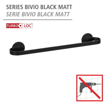 Matne čierny samodržiaci kovový držiak na uteráky Bivio – Wenko - Image 8