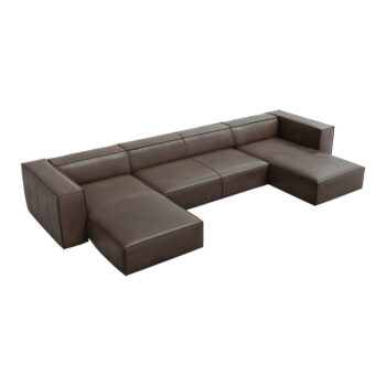 Hnedá kožená rohová pohovka (do "U") Madame - Windsor & Co Sofas - Image 2