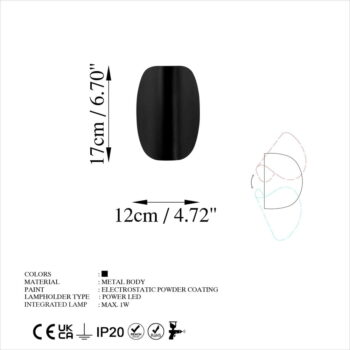 Čierne LED nástenné svietidlo Heybe – Opviq lights - Image 8