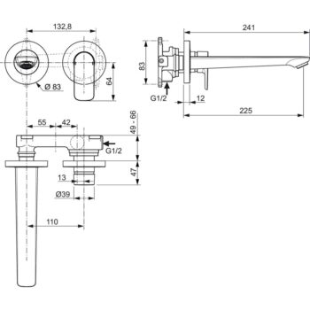 Antracitová umývadlová podomietková batéria Connect Air – Ideal Standard - Image 3