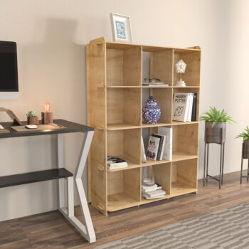 Knižnica v dekore duba v prírodnej farbe 92,5x132 cm Zimba - Kalune Design - Image 3