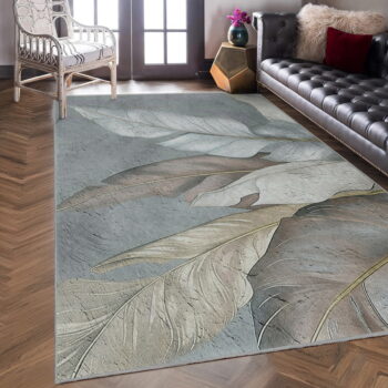 Zeleno-sivý prateľný koberec 80x150 cm Dusty Leaves – Mila Home - Image 8