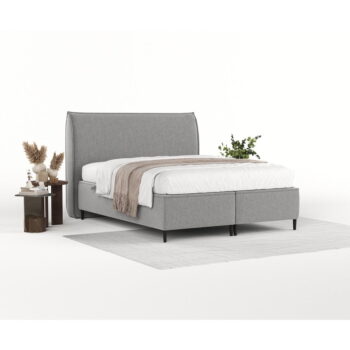 Svetlosivá čalúnená dvojlôžková posteľ s úložným priestorom 180x200 cm Draco – Maison de Rêve – Obrázok 9