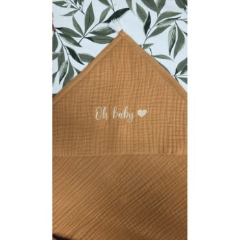 Hnedá mušelínová detská osuška s kapucňou 85x85 cm Muslin – Malomi Kids – Obrázok 2