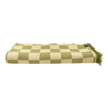 Zeleno-béžový pléd na dvojlôžko 240x240 cm Green Checkerboard - Really Nice Things – Obrázok 2