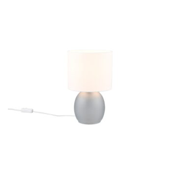 Stolová lampa v bielej a striebornej farbe s textilným tienidlom (výška 29 cm) Vela – Trio - Image 4