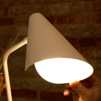 Biela stolová lampa SULION Lisboa, výška 45 cm - Image 4