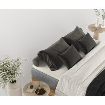 Boxspring posteľ s úložným priestorom v sivo-prírodnej farbe 180x200 cm Faro – Maison de Rêve - Image 10