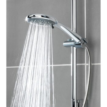 Sivá úsporná sprchová hlavica Wenko Saving, ø 11 cm – Obrázok 3