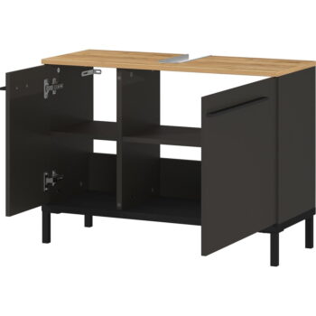 Tmavosivá skrinka pod umývadlo v dekore duba 80x59 cm Yonkers - Germania - Image 2