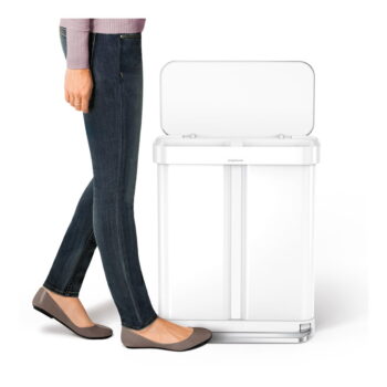 Biely nášľapný oceľový odpadkový kôš 58 l – simplehuman – Obrázok 5