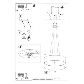 Čierne závesné svietidlo s textilným tienidlom ø 60 cm Herra – Nice Lamps - Image 7