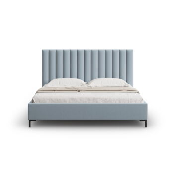 Svetlomodrá čalúnená dvojlôžková posteľ s úložným priestorom s roštom 180x200 cm Casey – Mazzini Beds - Image 4