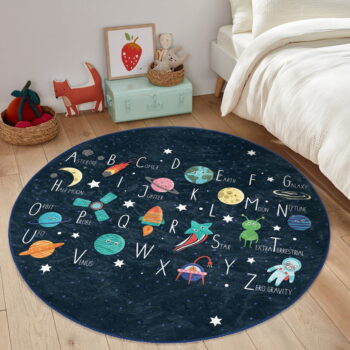 Tmavomodrý detský koberec ø 100 cm Comfort – Mila Home - Image 6