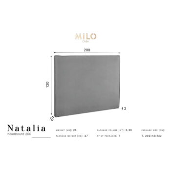 Svetlomodré čelo postele 200x120 cm Natalia – Milo Casa - Image 6