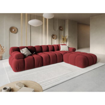 Červená zamatová pohovka 282 cm Bellis – Micadoni Home - Image 7
