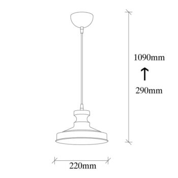 Čierne závesné svietidlo s kovovým tienidlom ø 22 cm Berceste – Opviq lights - Image 5