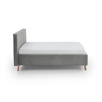 Sivá čalúnená dvojlôžková posteľ s úložným priestorom s roštom 140x200 cm Riva – Meise Möbel - Image 5